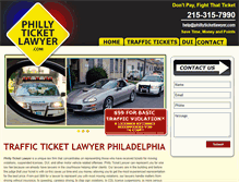 Tablet Screenshot of phillyticketlawyer.com